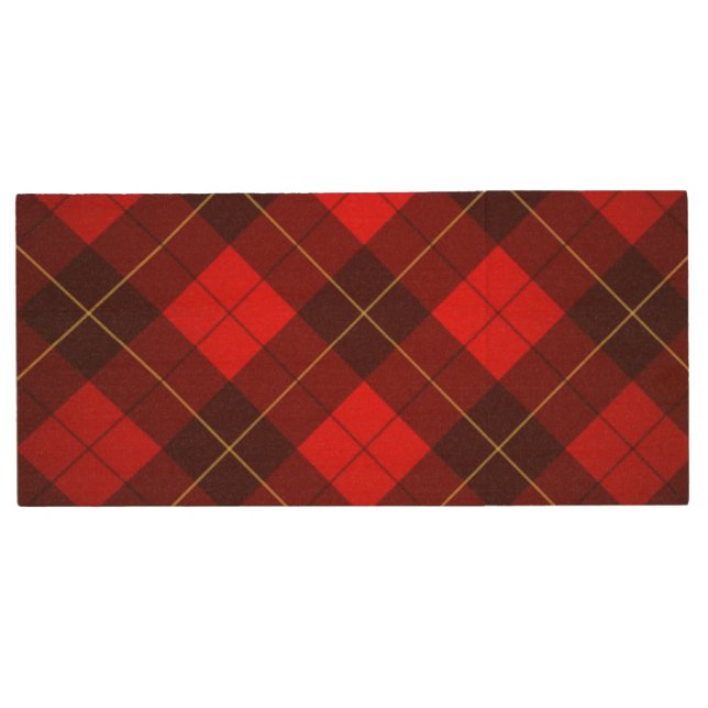 Wallace tartan background wood USB flash drive (Front)