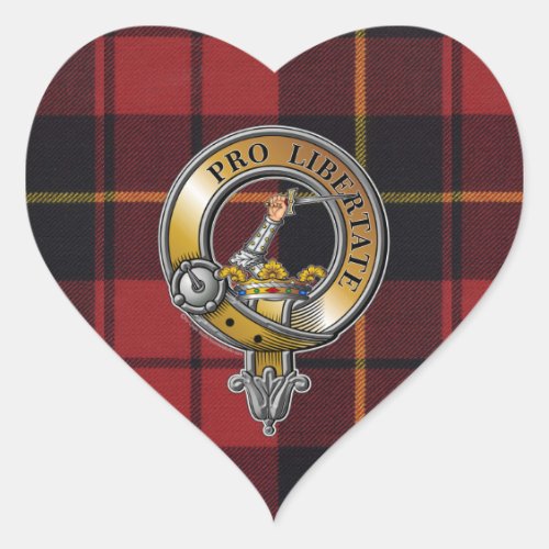 Wallace Tartan  Badge Heart Sticker