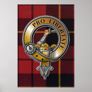 Wallace Tartan & Badge Poster