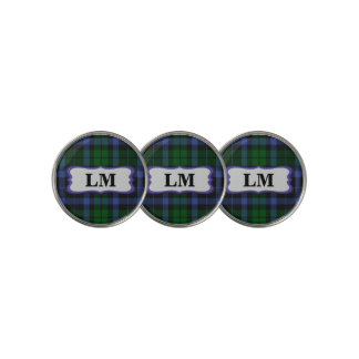 Wallace Tartan Blue & Green Golf Ball Marker