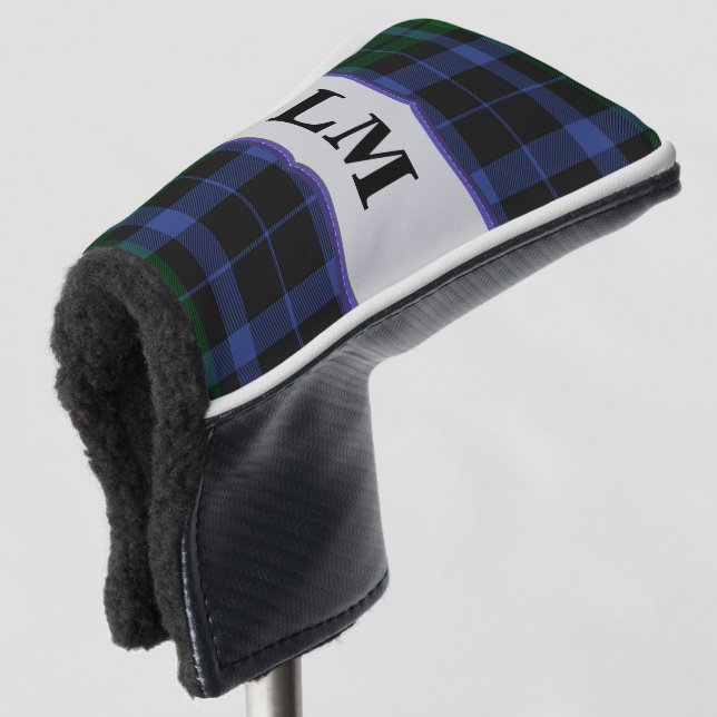 Wallace Tartan Blue & Green Golf Club Putter Cover (3/4 Front)