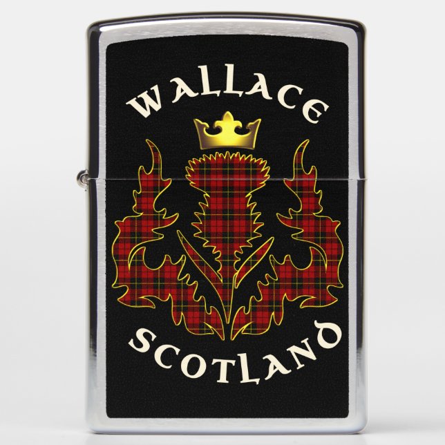 Wallace Tartan Crowned Thistle Zippo Lighter (Front)