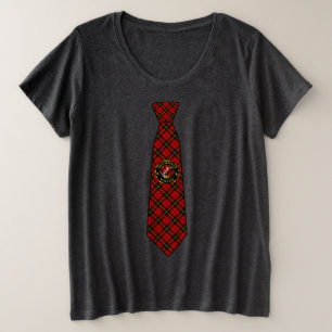 Wallace Tartan Necktie Women's Plus Size T-Shirt