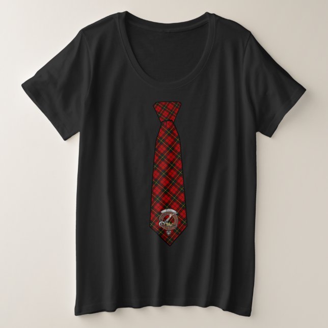 Wallace Tartan Necktie Women's Plus Size T-Shirt (Design Front)