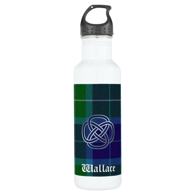 Wallace Tartan Plaid Water Bottle (Front)