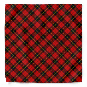 Wallace tartan red black plaid bandana