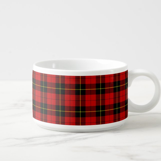 Wallace tartan red black plaid bowl (Left)