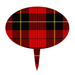 Wallace tartan red black plaid cake topper