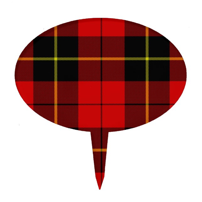Wallace tartan red black plaid cake topper (Front)