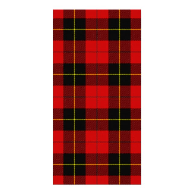 Wallace tartan red black plaid card (Front)