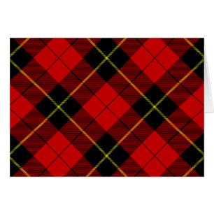 Wallace tartan red black plaid cards