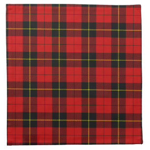 Wallace tartan red black plaid cloth napkin