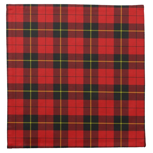 Wallace tartan red black plaid cloth napkin (Front)