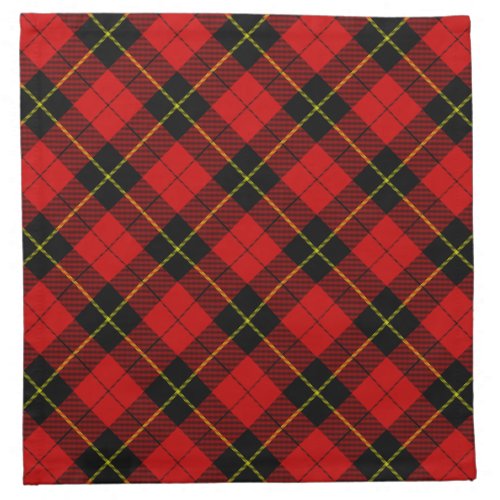 Wallace tartan red black plaid cloth napkin