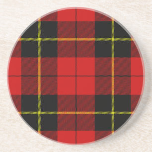 Wallace tartan red black plaid coaster