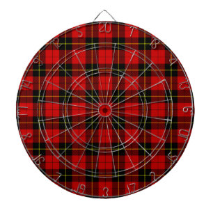 Wallace tartan red black plaid dartboard