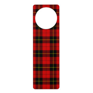 Wallace tartan red black plaid door hanger