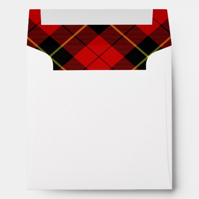 Wallace tartan red black plaid envelope (Back (Bottom))