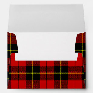 Wallace tartan red black plaid envelope