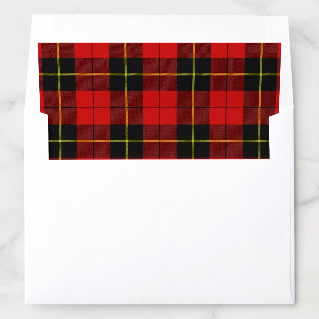 Wallace tartan red black plaid envelope liner (In Envelope)