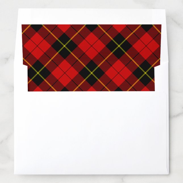 Wallace tartan red black plaid envelope liner (In Envelope)