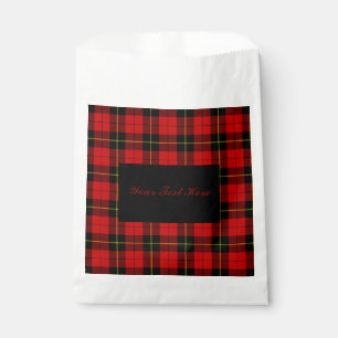 Wallace tartan red black plaid favor bag