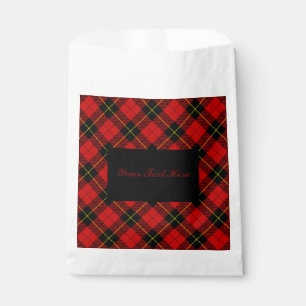 Wallace tartan red black plaid favor bag