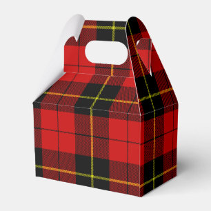 Wallace tartan red black plaid favor boxes