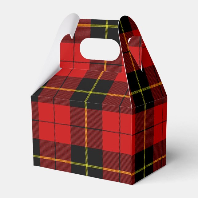 Wallace tartan red black plaid favor boxes (Back Side)