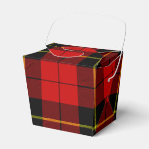 Wallace tartan red black plaid favor boxes