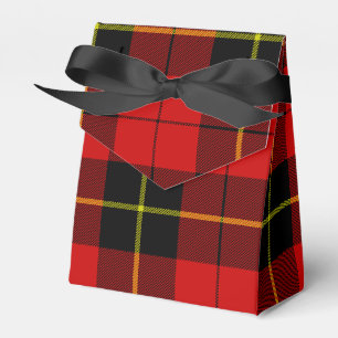 Wallace tartan red black plaid favor boxes