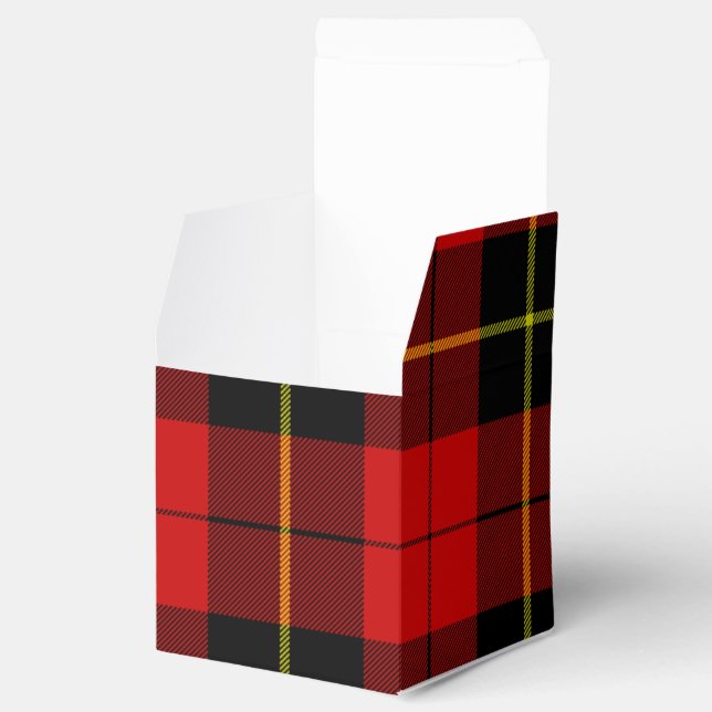 Wallace tartan red black plaid favor boxes (Opened)
