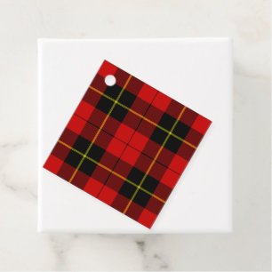 Wallace tartan red black plaid favor tags