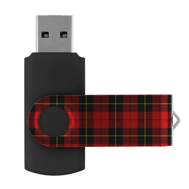 Wallace tartan red black plaid flash drive (Opened)
