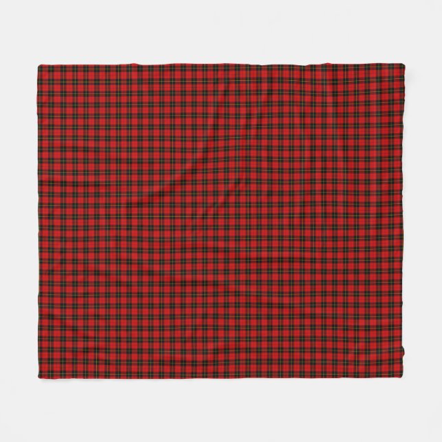 Wallace tartan red black plaid fleece blanket (Front (Horizontal))