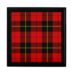 Wallace tartan red black plaid gift box
