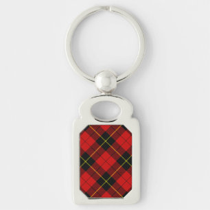 Wallace tartan red black plaid keychain