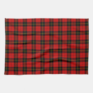 Wallace tartan red black plaid kitchen towel