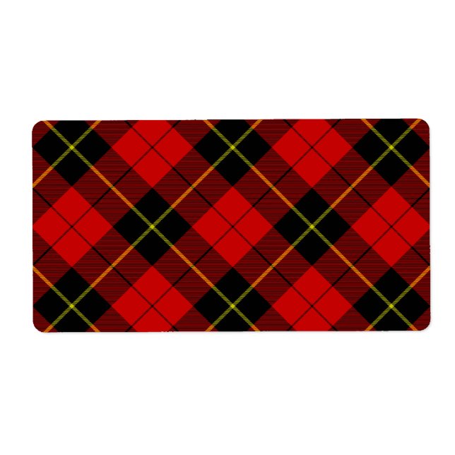 Wallace tartan red black plaid label (Front)