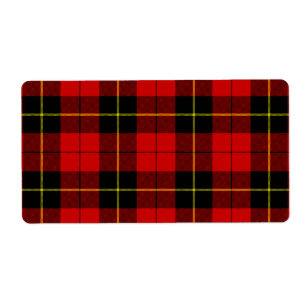 Wallace tartan red black plaid label
