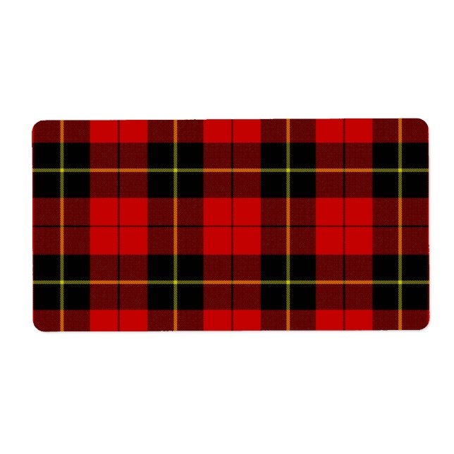 Wallace tartan red black plaid label (Front)