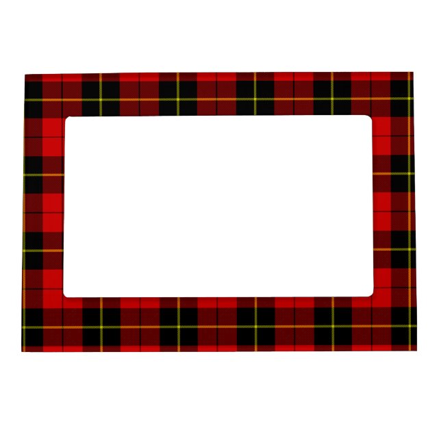 Wallace tartan red black plaid magnetic photo frame (Front)