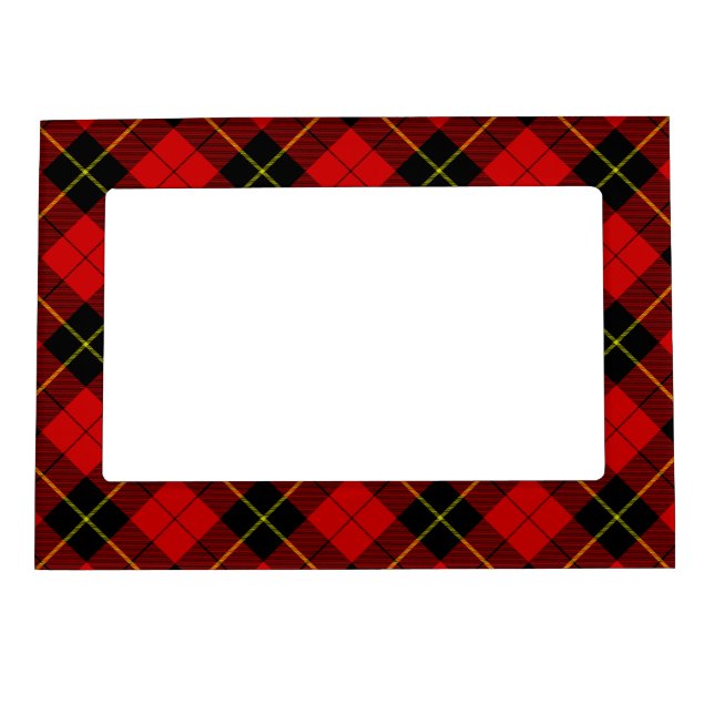 Wallace tartan red black plaid magnetic photo frame (Front)
