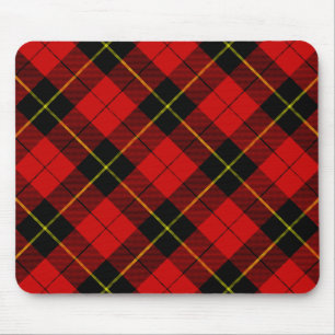 Wallace tartan red black plaid mouse pad