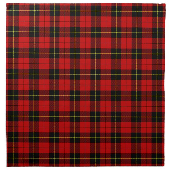 Wallace tartan red black plaid napkin (Front)