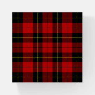 Wallace tartan red black plaid paperweight