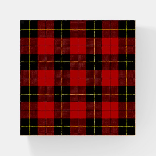 Wallace tartan red black plaid paperweight (Front)