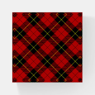 Wallace tartan red black plaid paperweight