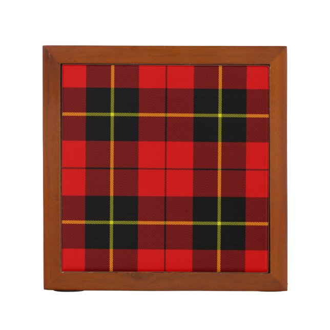 Wallace tartan red black plaid Pencil/Pen holder (Front)