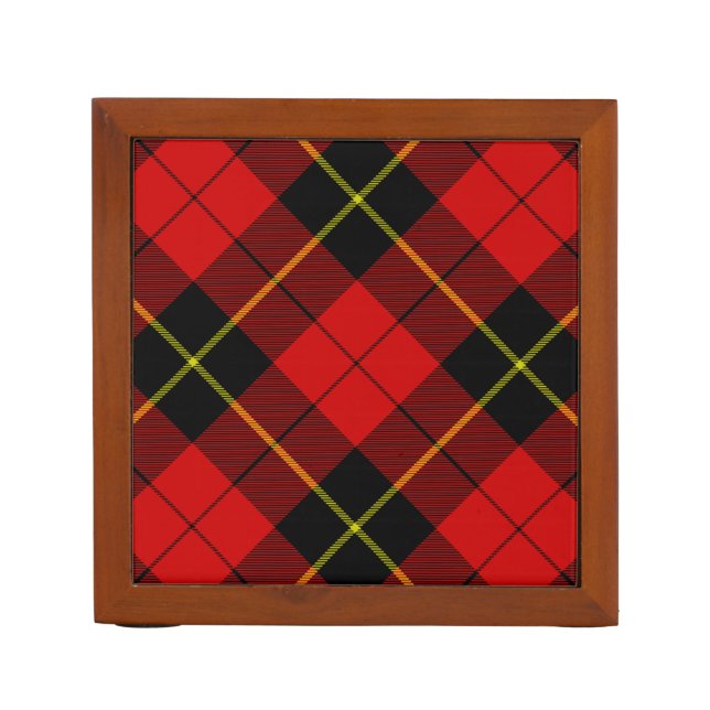 Wallace tartan red black plaid Pencil/Pen holder (Front)